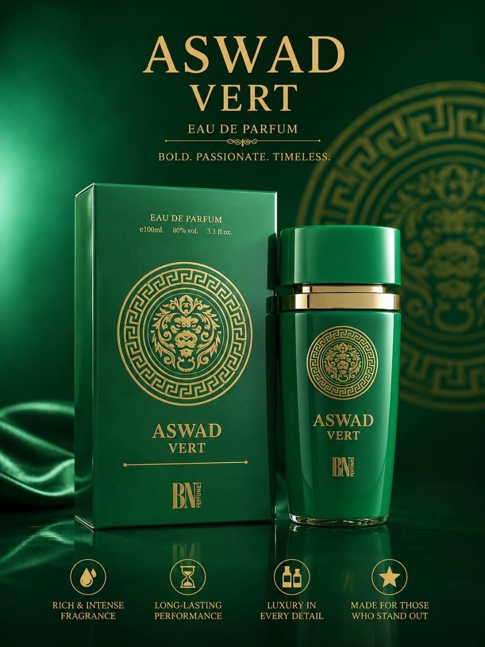 Bn parfums aswad vert eau de parfum