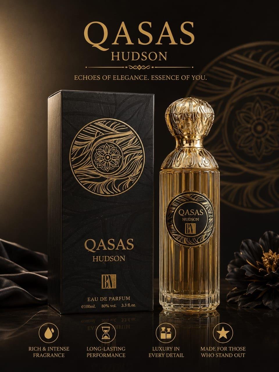 Bn parfums qasas only black eau de parfum
